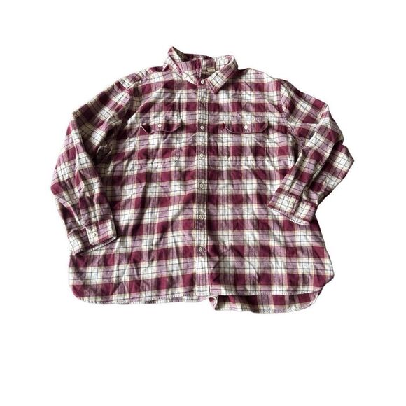 Levi’s lightweight plaid flannel 4XL maroon and cream - Picture 1 of 6